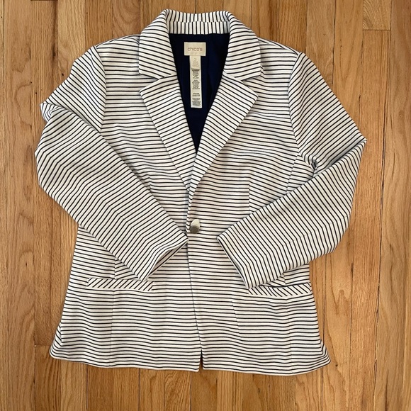 Chico’s women’s striped blazer. - Picture 1 of 8